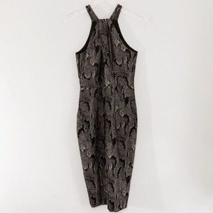 H&M Snakeskin Halter Midi Dress Size 4